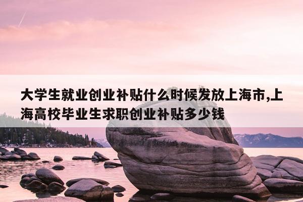 大学生就业创业补贴什么时候发放上海市,上海高校毕业生求职创业补贴多少钱