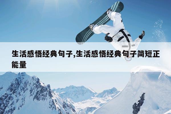 生活感悟经典句子,生活感悟经典句子简短正能量