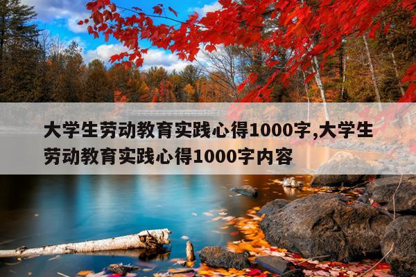 大学生劳动教育实践心得1000字,大学生劳动教育实践心得1000字内容