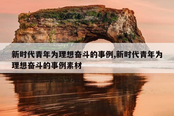 新时代青年为理想奋斗的事例,新时代青年为理想奋斗的事例素材