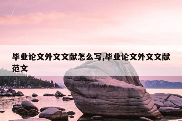 毕业论文外文文献怎么写,毕业论文外文文献范文