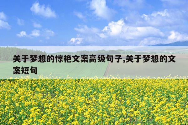 关于梦想的惊艳文案高级句子,关于梦想的文案短句