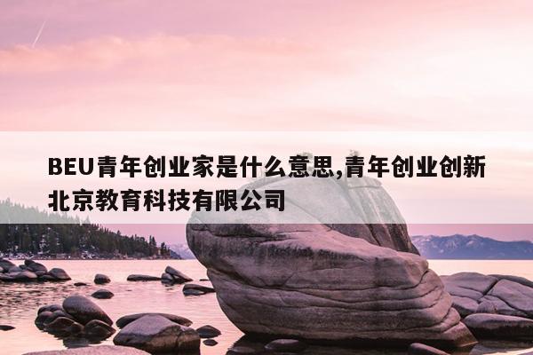 BEU青年创业家是什么意思,青年创业创新北京教育科技有限公司