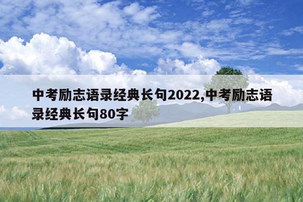 中考励志语录经典长句2022,中考励志语录经典长句80字