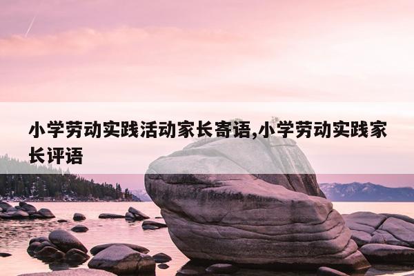小学劳动实践活动家长寄语,小学劳动实践家长评语