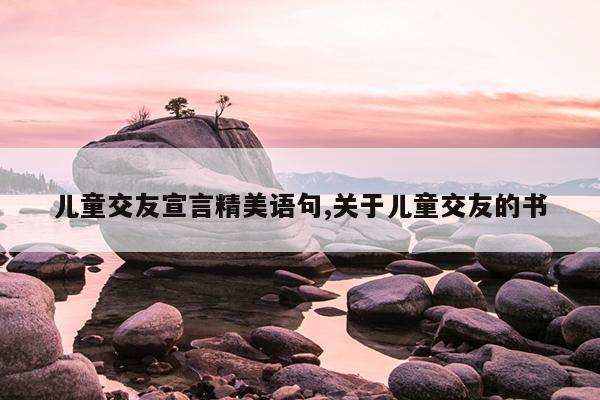 儿童交友宣言精美语句,关于儿童交友的书