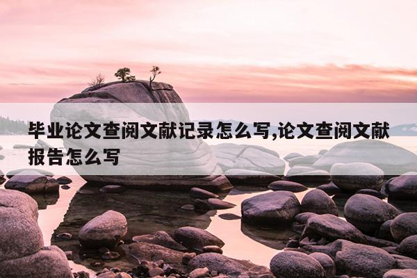 毕业论文查阅文献记录怎么写,论文查阅文献报告怎么写
