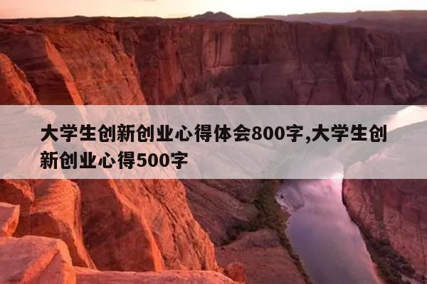 大学生创新创业心得体会800字,大学生创新创业心得500字