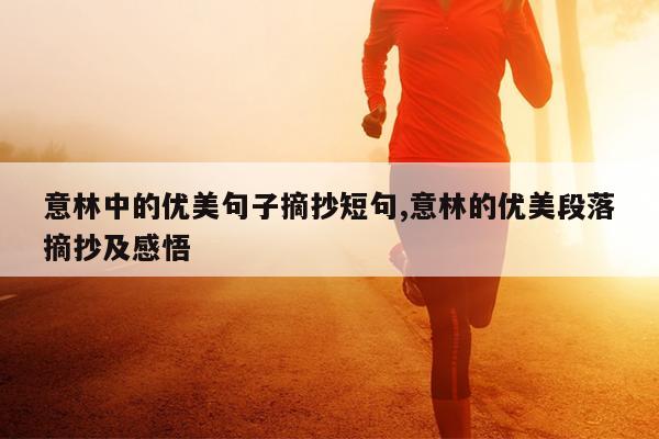 意林中的优美句子摘抄短句,意林的优美段落摘抄及感悟