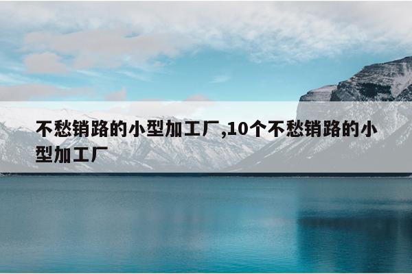 不愁销路的小型加工厂,10个不愁销路的小型加工厂
