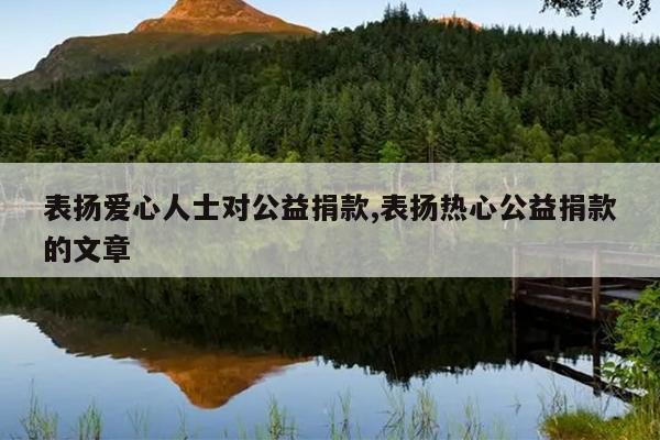 表扬爱心人士对公益捐款,表扬热心公益捐款的文章