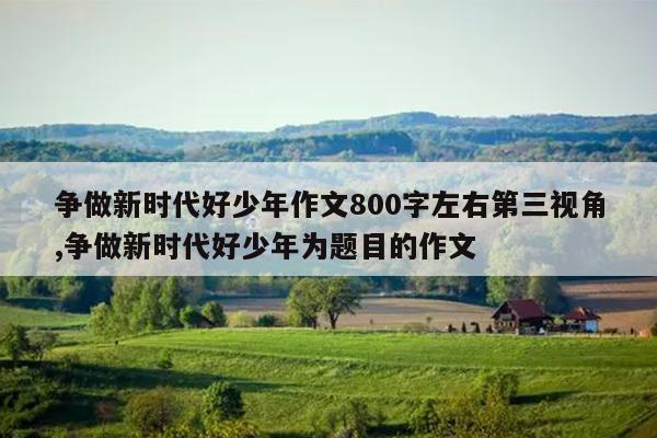 争做新时代好少年作文800字左右第三视角,争做新时代好少年为题目的作文