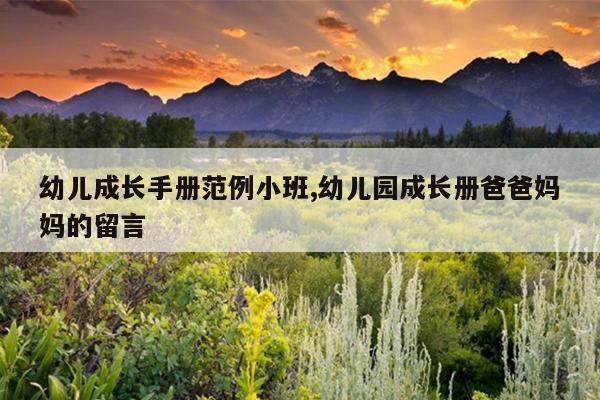 幼儿成长手册范例小班,幼儿园成长册爸爸妈妈的留言