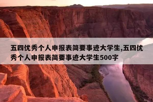 五四优秀个人申报表简要事迹大学生,五四优秀个人申报表简要事迹大学生500字