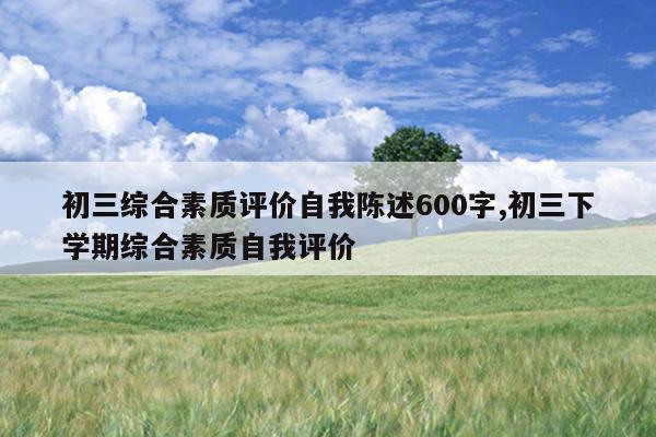 初三综合素质评价自我陈述600字,初三下学期综合素质自我评价