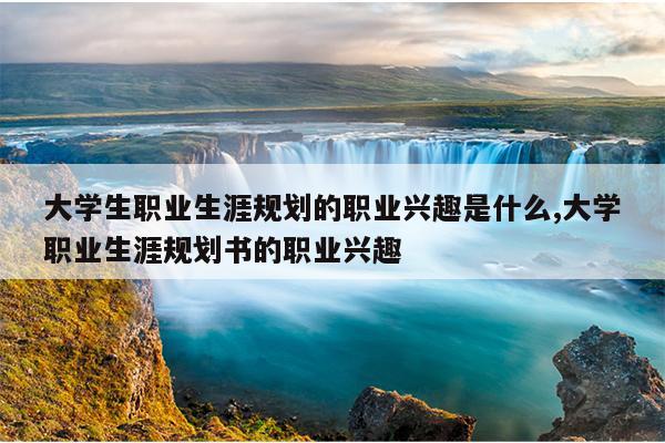 大学生职业生涯规划的职业兴趣是什么,大学职业生涯规划书的职业兴趣