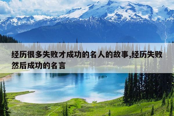经历很多失败才成功的名人的故事,经历失败然后成功的名言