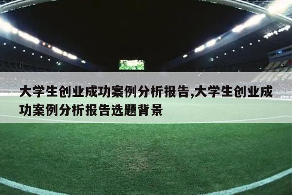 大学生创业成功案例分析报告,大学生创业成功案例分析报告选题背景