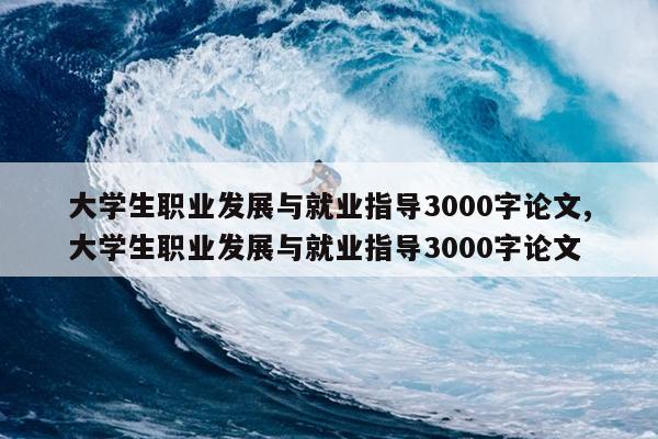 大学生职业发展与就业指导3000字论文,大学生职业发展与就业指导3000字论文