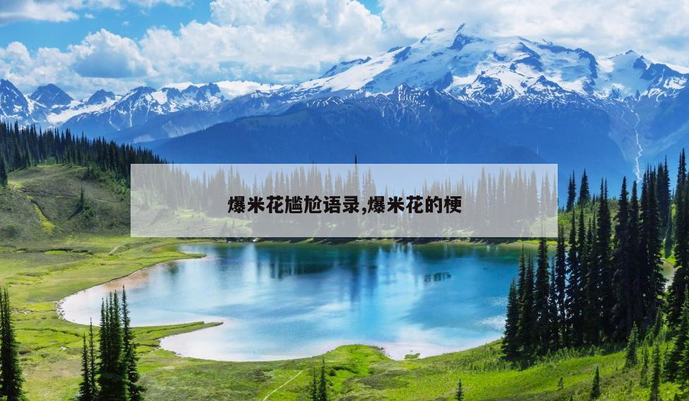 爆米花尴尬语录,爆米花的梗