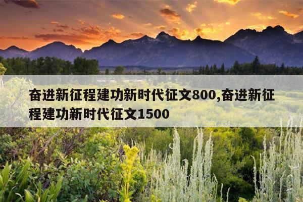 奋进新征程建功新时代征文800,奋进新征程建功新时代征文1500