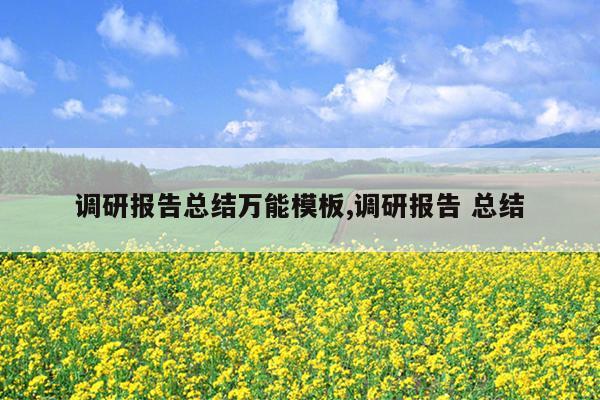 调研报告总结万能模板,调研报告 总结