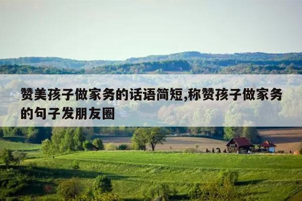 赞美孩子做家务的话语简短,称赞孩子做家务的句子发朋友圈