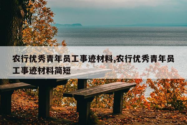 农行优秀青年员工事迹材料,农行优秀青年员工事迹材料简短