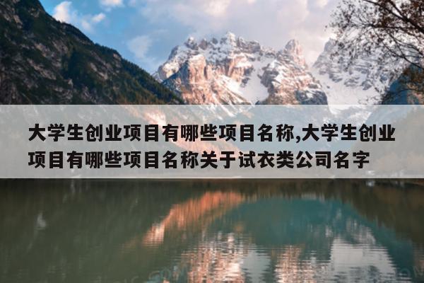 大学生创业项目有哪些项目名称,大学生创业项目有哪些项目名称关于试衣类公司名字