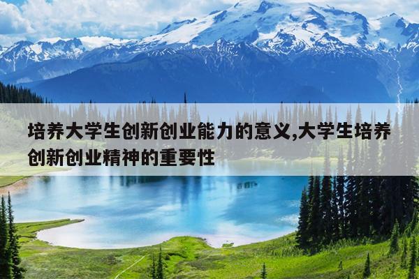 培养大学生创新创业能力的意义,大学生培养创新创业精神的重要性