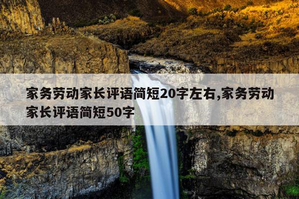 家务劳动家长评语简短20字左右,家务劳动家长评语简短50字