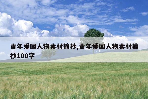 青年爱国人物素材摘抄,青年爱国人物素材摘抄100字