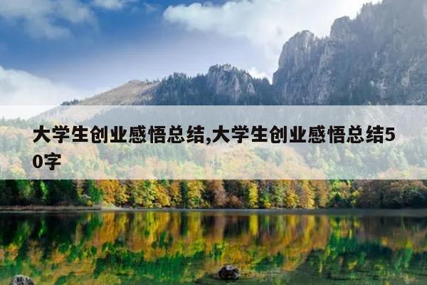 大学生创业感悟总结,大学生创业感悟总结50字