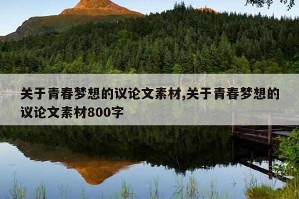 关于青春梦想的议论文素材,关于青春梦想的议论文素材800字