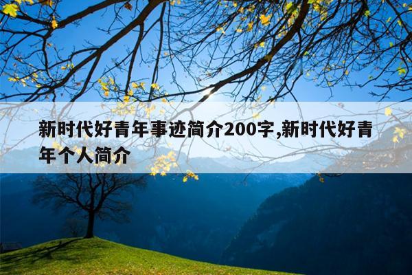新时代好青年事迹简介200字,新时代好青年个人简介