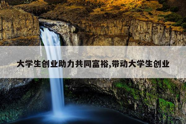 大学生创业助力共同富裕,带动大学生创业