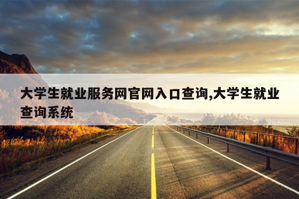 大学生就业服务网官网入口查询,大学生就业查询系统