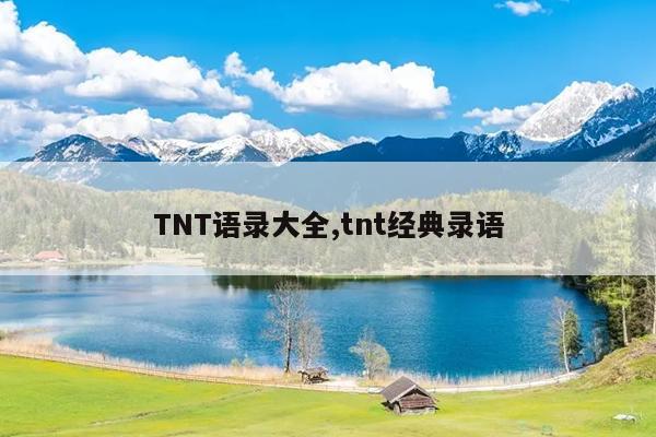 TNT语录大全,tnt经典录语