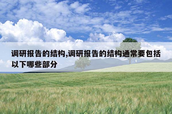 调研报告的结构,调研报告的结构通常要包括以下哪些部分