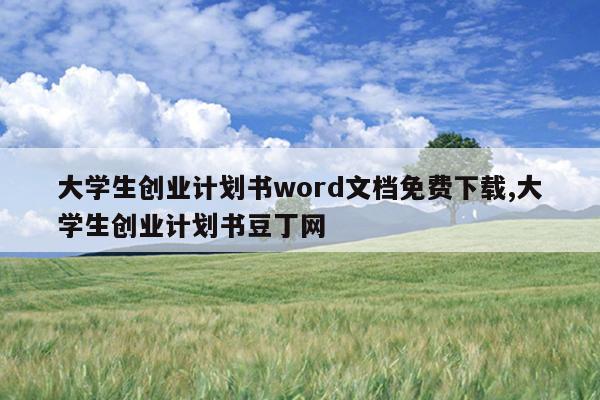 大学生创业计划书word文档免费下载,大学生创业计划书豆丁网