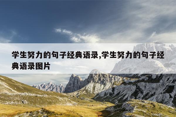学生努力的句子经典语录,学生努力的句子经典语录图片