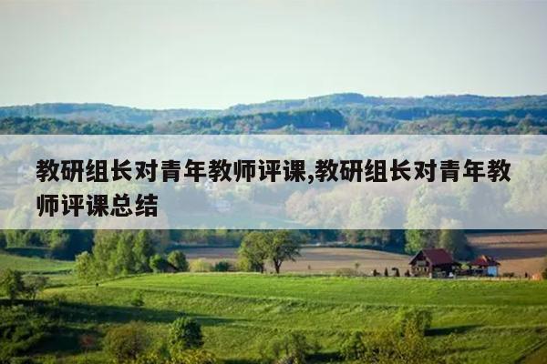 教研组长对青年教师评课,教研组长对青年教师评课总结