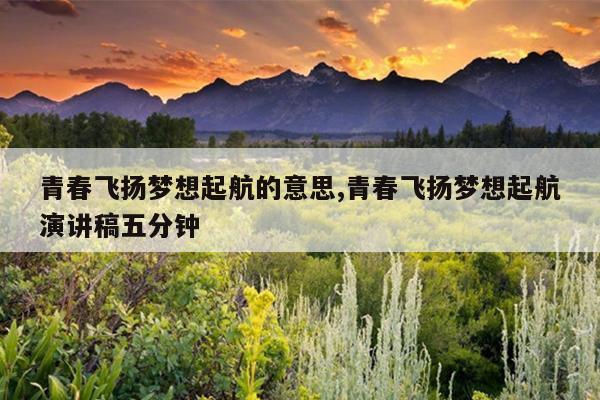 青春飞扬梦想起航的意思,青春飞扬梦想起航演讲稿五分钟