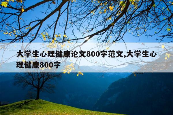 大学生心理健康论文800字范文,大学生心理健康800字