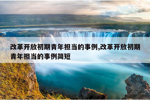 改革开放初期青年担当的事例,改革开放初期青年担当的事例简短