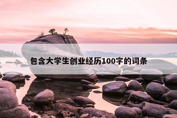 包含大学生创业经历100字的词条