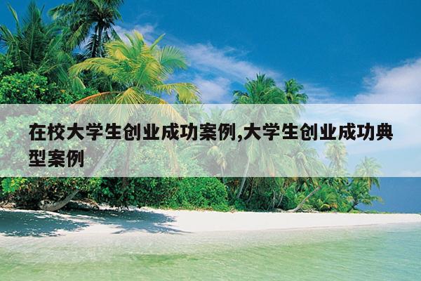 在校大学生创业成功案例,大学生创业成功典型案例