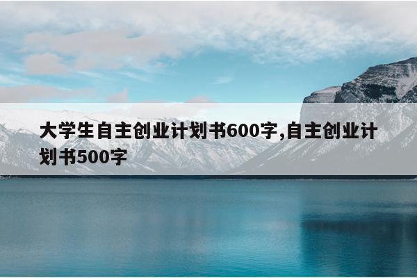 大学生自主创业计划书600字,自主创业计划书500字