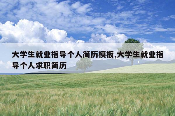 大学生就业指导个人简历模板,大学生就业指导个人求职简历