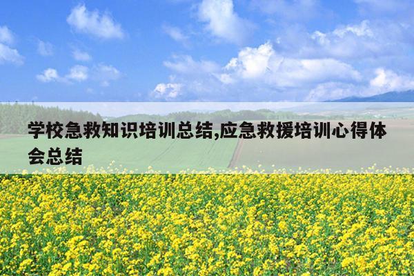学校急救知识培训总结,应急救援培训心得体会总结